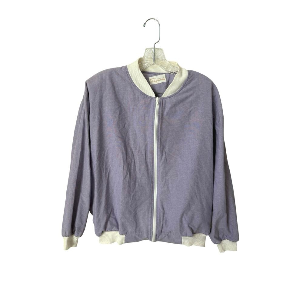 Vintage Sidney Goulde Lavender Track Jacket Lightweight Size XL